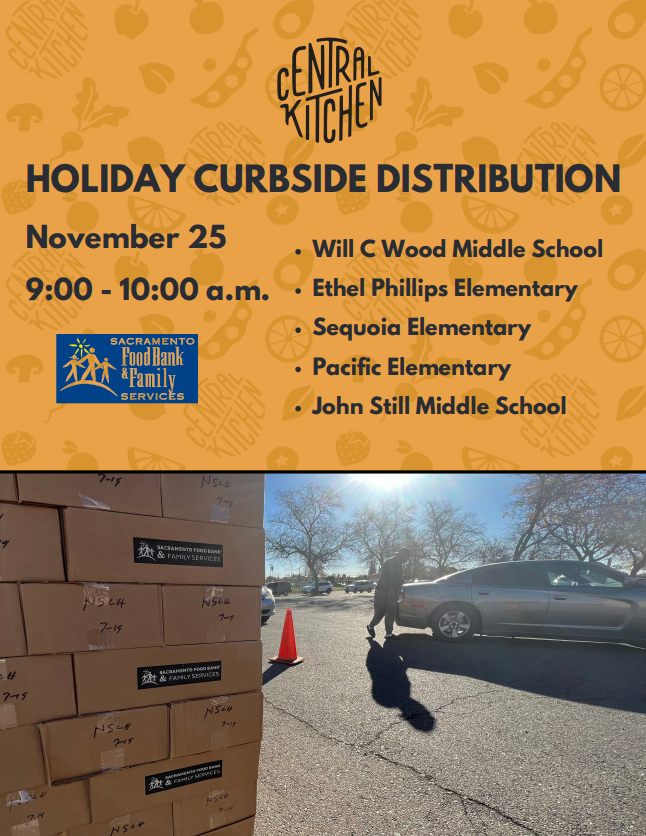 holiday curbside grocery distribution on November 25 from 9am to 10am